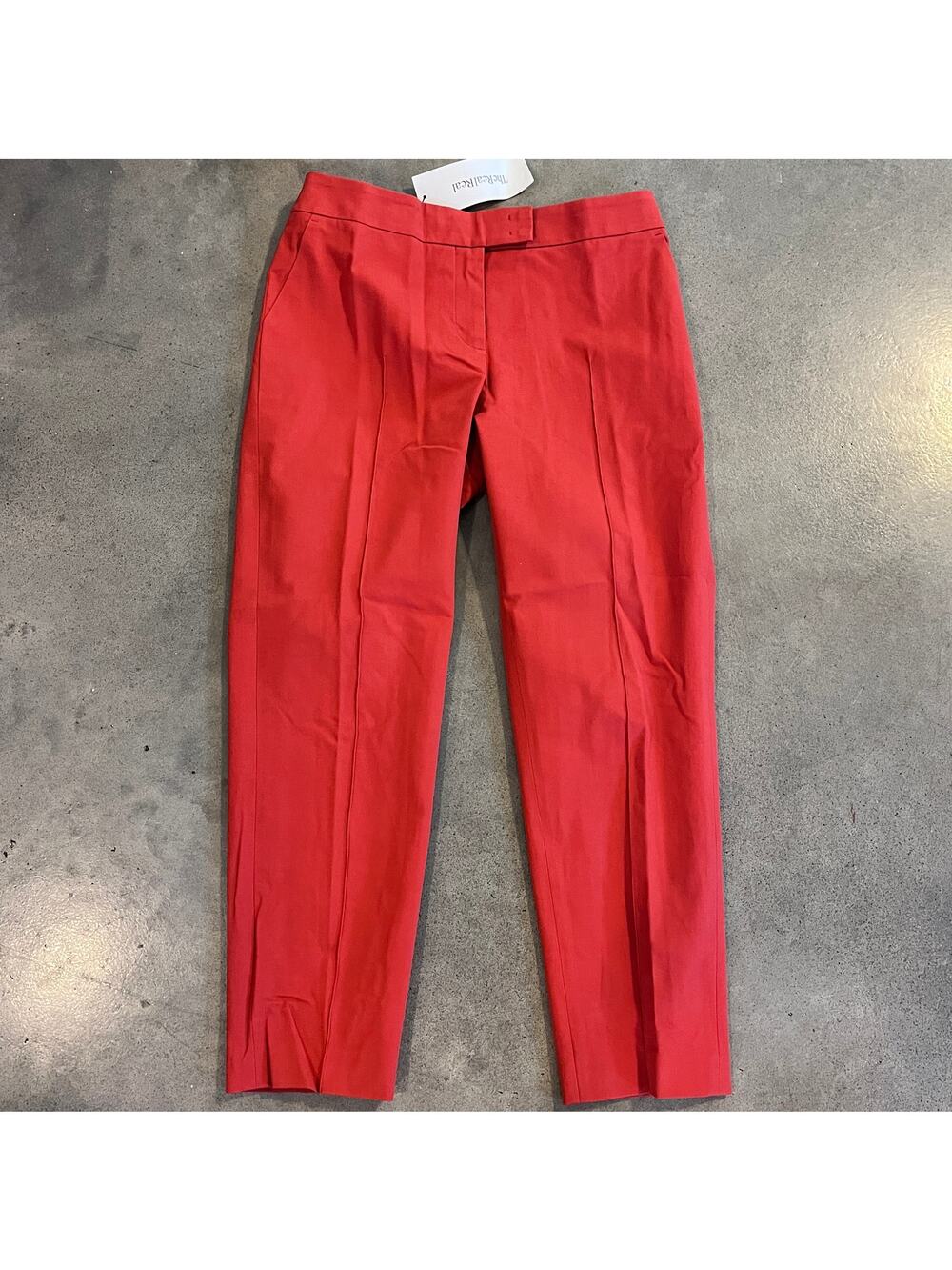 Akris Punto Luxury orange straight leg ankle crop trouser pants women Medium